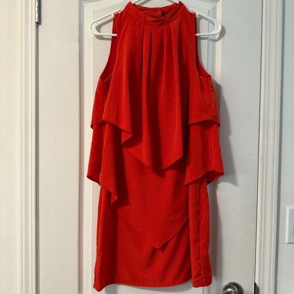 ⭐️$5, spend over $20 - H&M Red-Orange Ruffle Tiered Sleeveless Dress - Picture 1 of 14